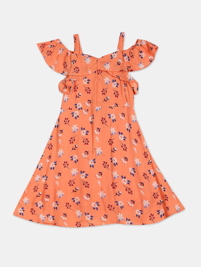 orange floral regular frock - 17846307 - Zoom Image - 2