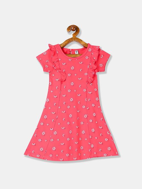 pink printed regular frock - 17846322 - Standard Image - 1