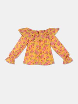 yellow floral regular top - 17846447 - Standard Image - 2