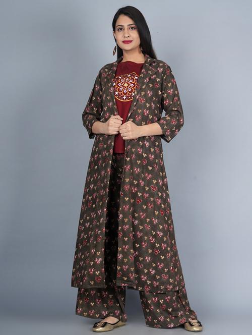 printed kurta palazzo set - 17846540 - Standard Image - 1