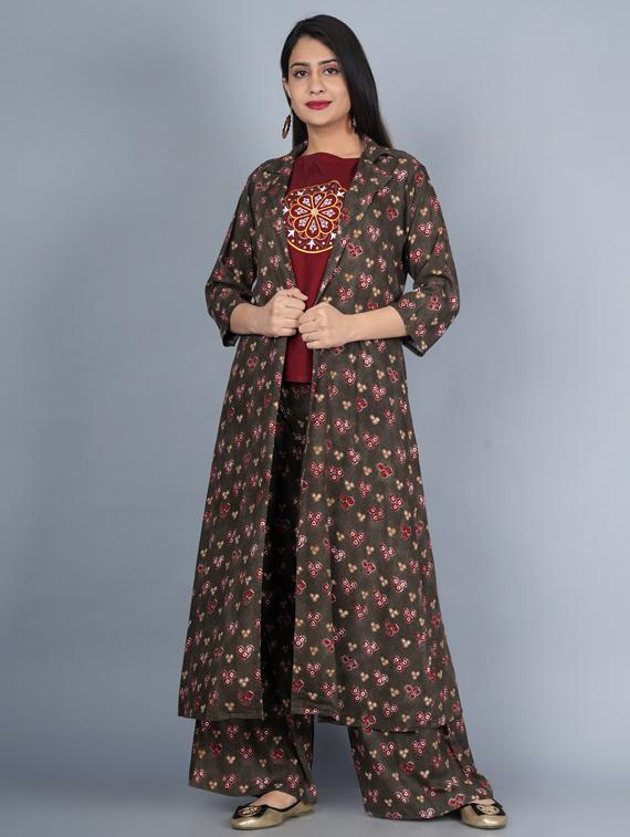printed kurta palazzo set - 17846540 - Zoom Image - 1
