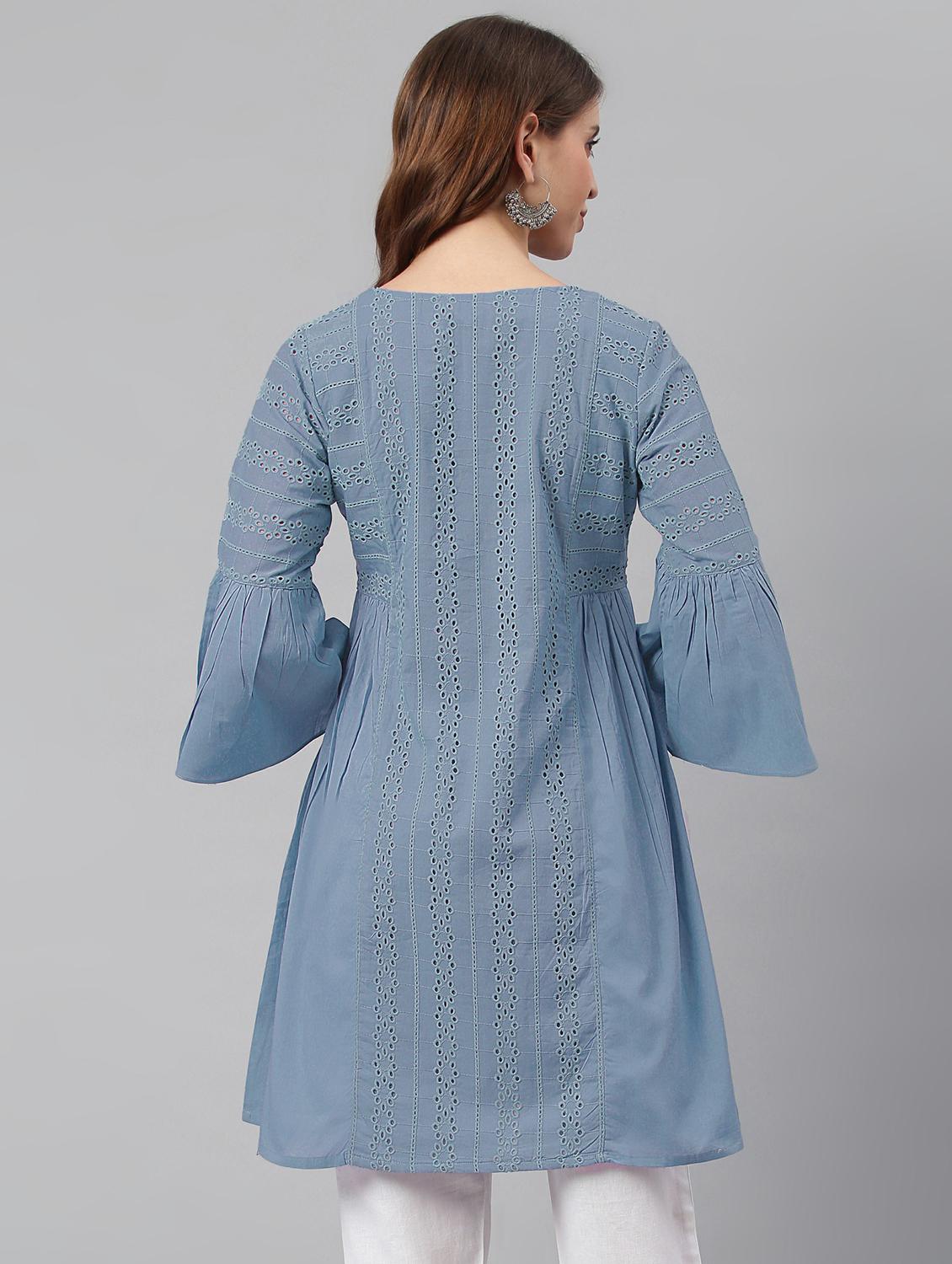 bell sleeved schiffli tunic - 17846758 - Zoom Image - 3