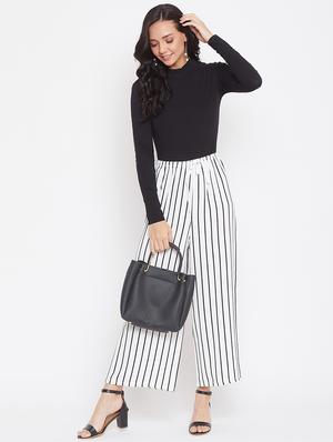 tie front striped wide leg trouser - 17846817 - Standard Image - 4