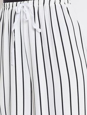 tie front striped wide leg trouser - 17846817 - Standard Image - 5