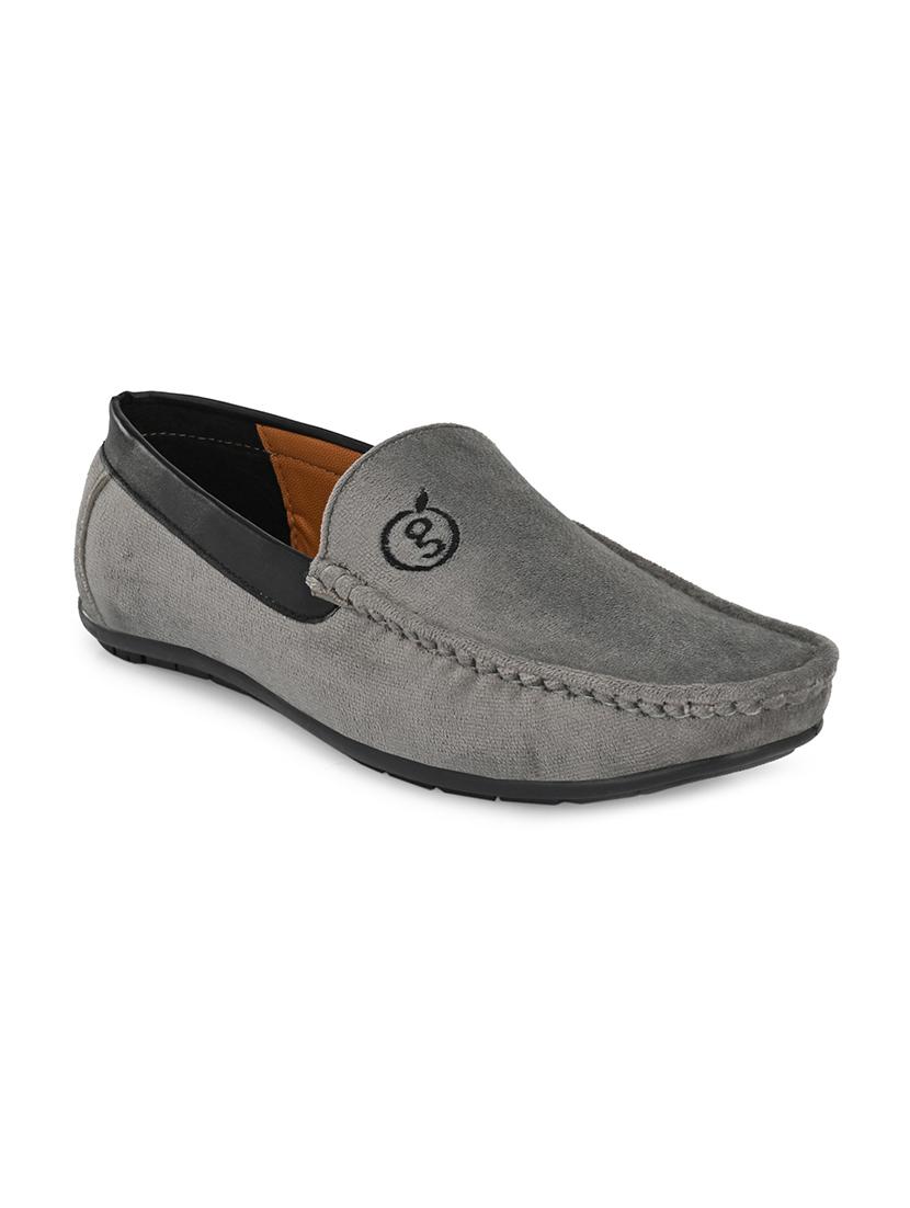 grey velvet slip on loafers - 17849816 - Zoom Image - 1