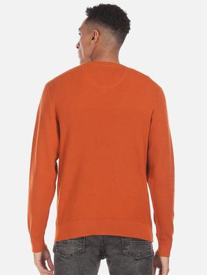 orange self design pullover - 17849893 - Standard Image - 3