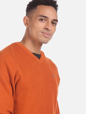 orange self design pullover - 17849893 - Standard Image - 6