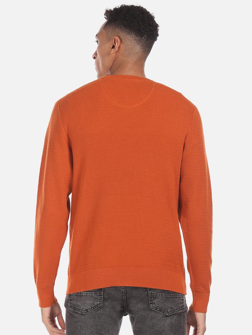 orange self design pullover - 17849893 - Zoom Image - 3