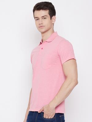 pink solid polo t-shirt - 17850062 - Standard Image - 2