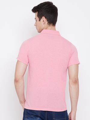 pink solid polo t-shirt - 17850062 - Standard Image - 3