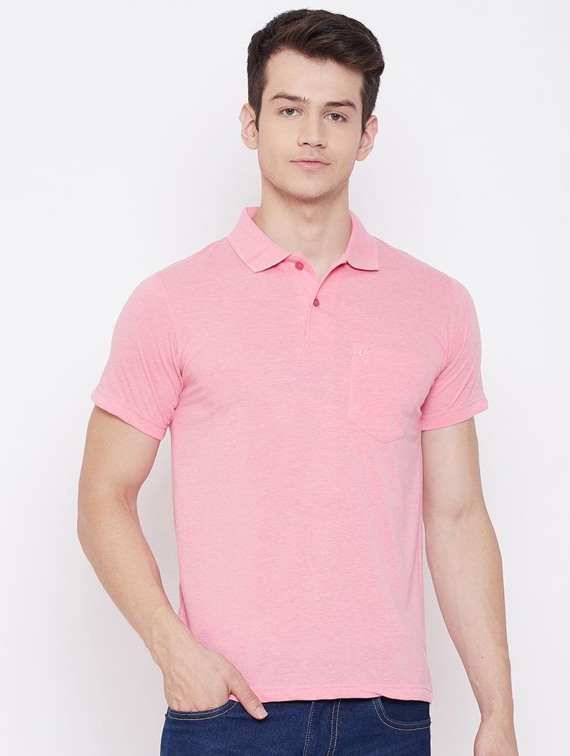 pink solid polo t-shirt - 17850062 - Zoom Image - 1