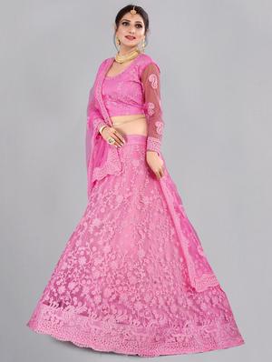 embroidered flared lehenga - 17850570 - Standard Image - 3