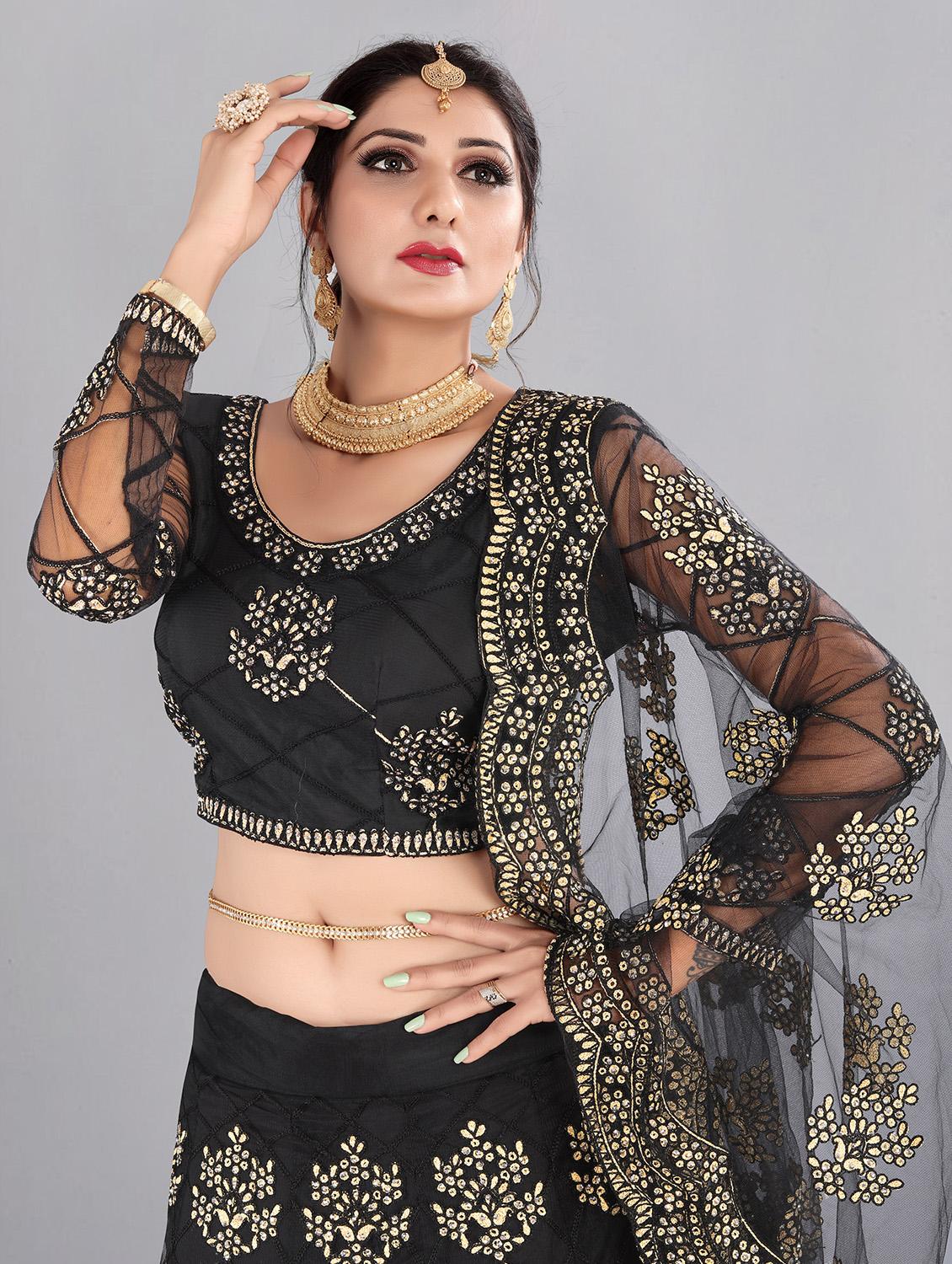 floral flared lehenga - 17850571 - Zoom Image - 5