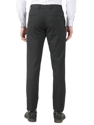 black solid flat front formal trouser - 17850744 - Standard Image - 3