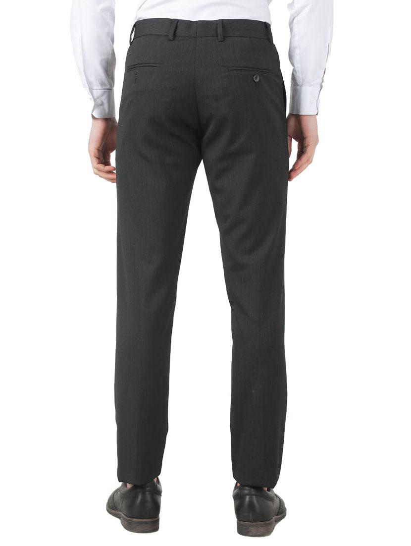 black solid flat front formal trouser - 17850744 - Zoom Image - 3