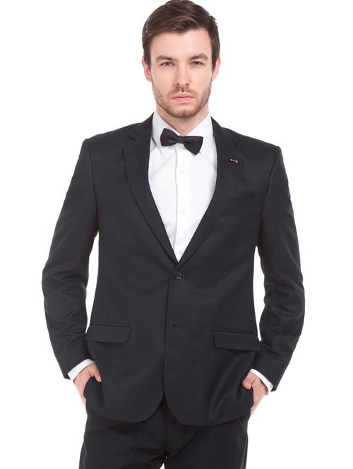 blue solid single breasted formal blazer - 17850951 - Very Small Image - 1