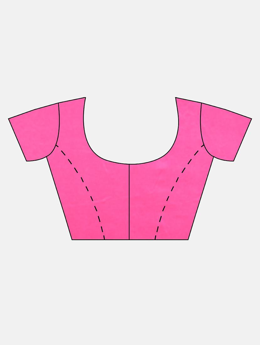 pink silk blend woven saree with blouse - 17852946 - Zoom Image - 3