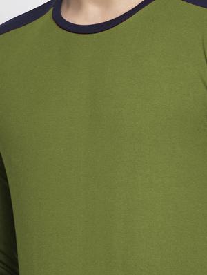 olive green solid cut & sew t-shirt - 17853277 - Standard Image - 5