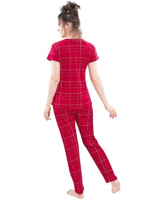 checkered printed nightwear pajama set - 17854374 - Standard Image - 3