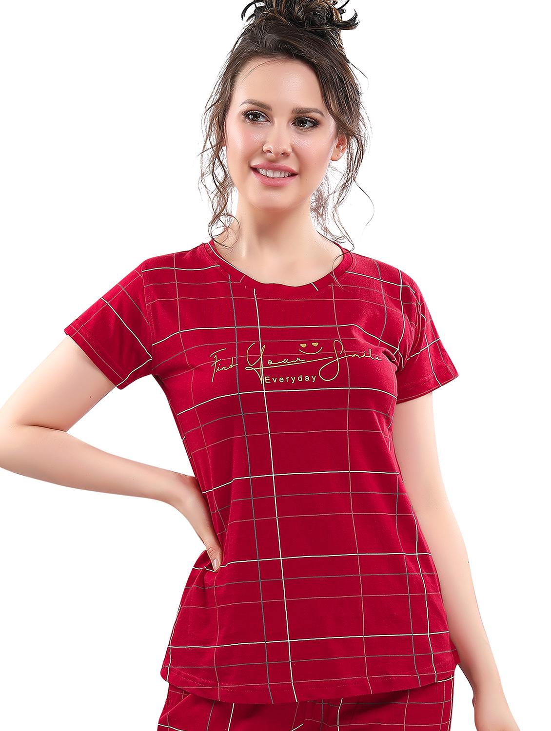 checkered printed nightwear pajama set - 17854374 - Zoom Image - 4