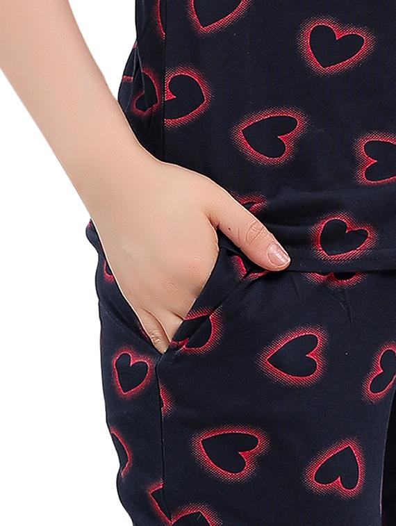 navy blue printed pyjama set nightwear set - 17854375 - Zoom Image - 5