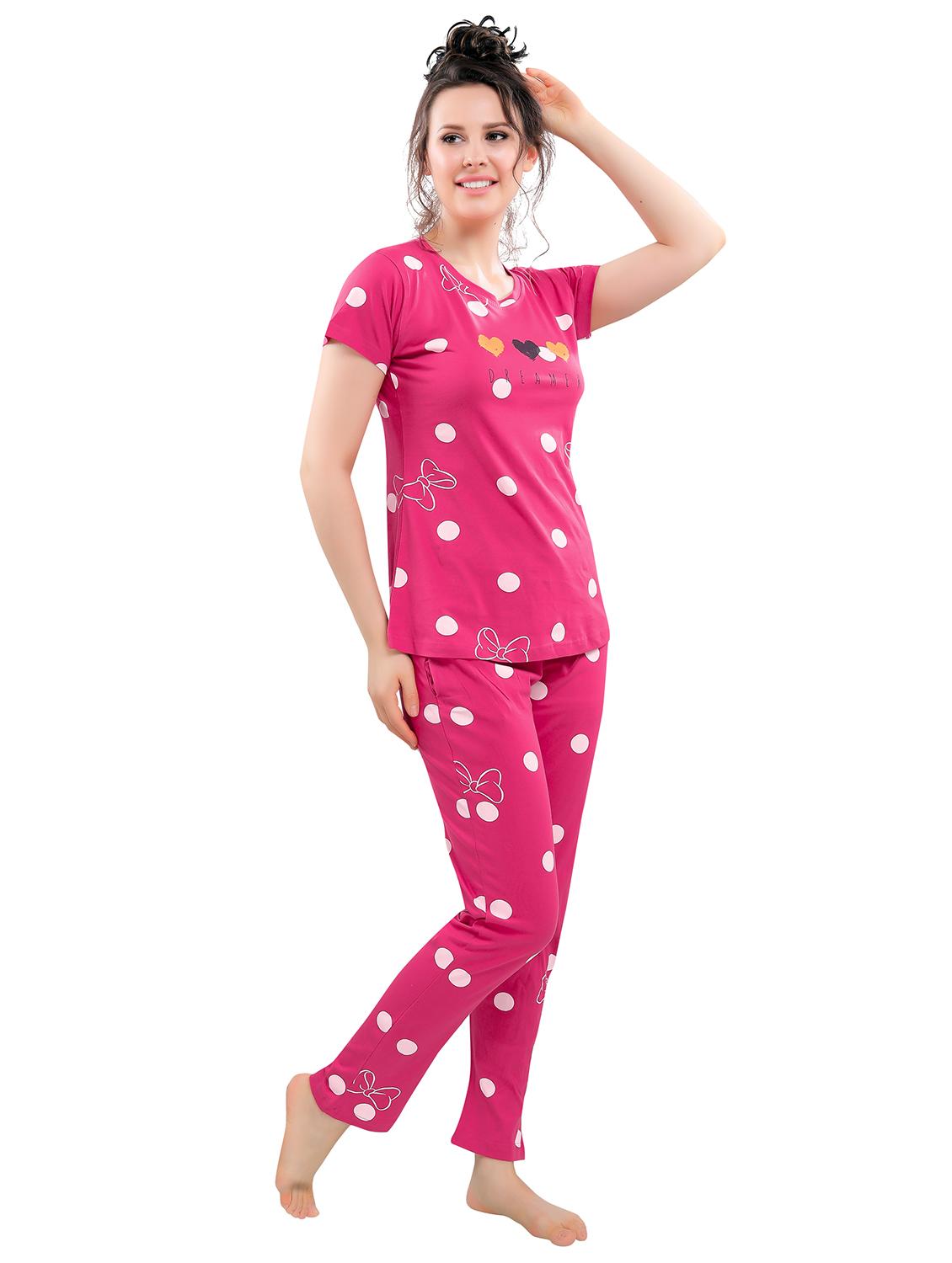 pink polka dot pyjama set nightwear set - 17854379 - Zoom Image - 2