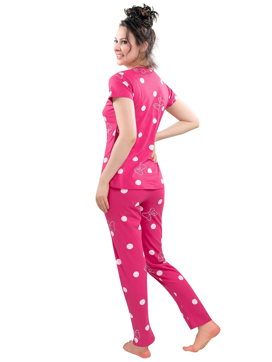 pink polka dot pyjama set nightwear set - 17854379 - Zoom Image - 3