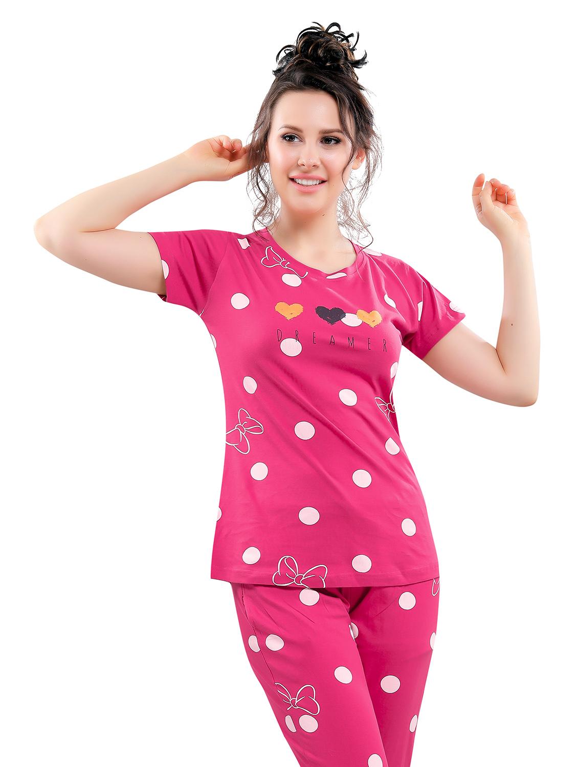 pink polka dot pyjama set nightwear set - 17854379 - Zoom Image - 4