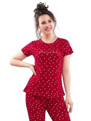 red nightwear pajama set - 17854381 - Standard Image - 4