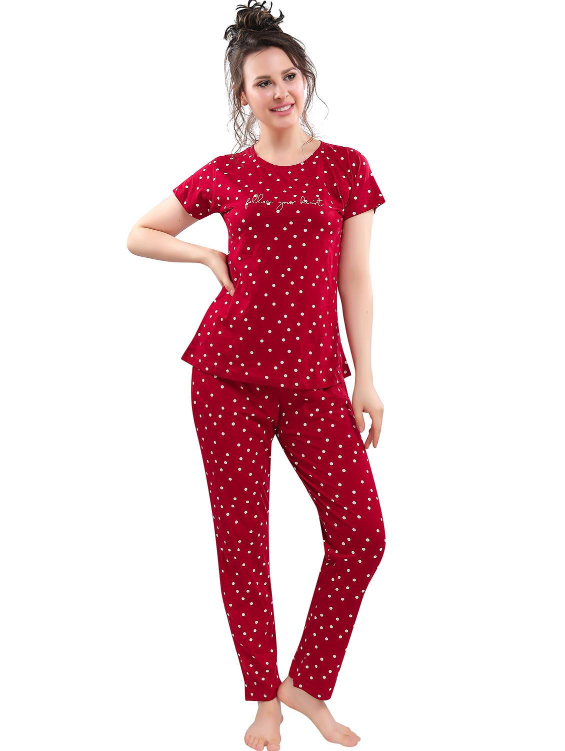 red nightwear pajama set - 17854381 - Zoom Image - 1