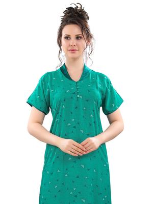 v-neck printed nighty - 17854392 - Standard Image - 4