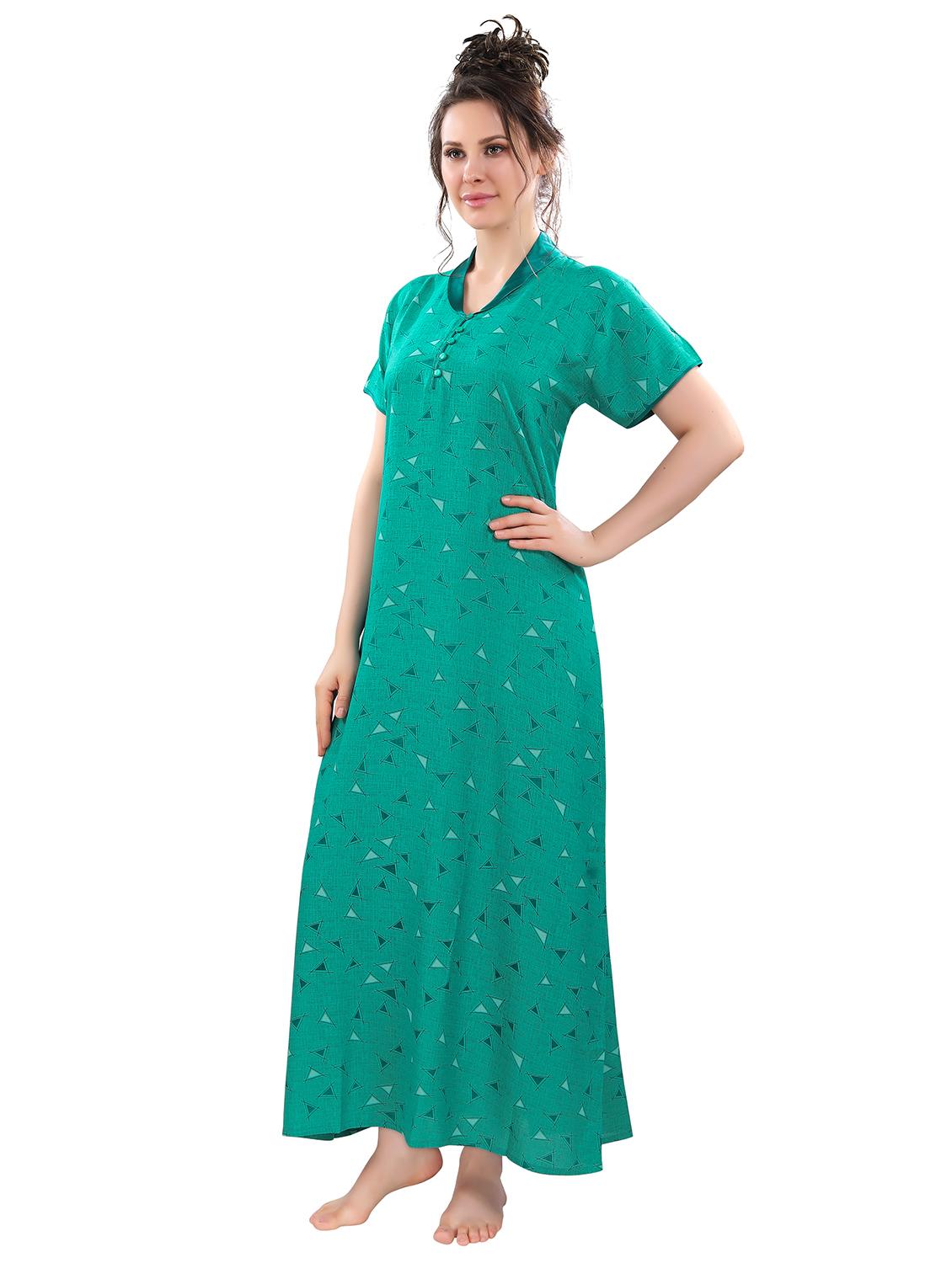 v-neck printed nighty - 17854392 - Zoom Image - 2