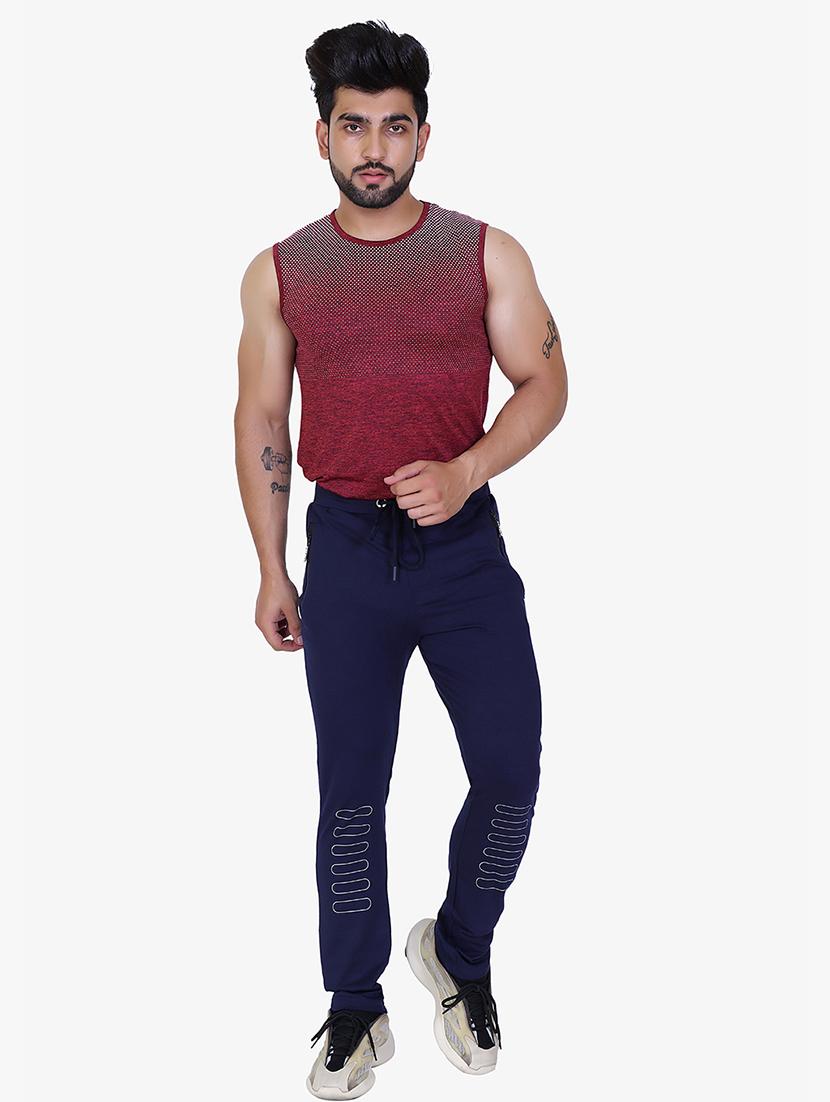 navy blue printed full length track pant - 17855314 - Zoom Image - 4