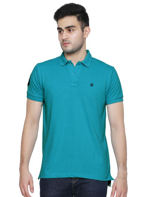 green solid polo t-shirt - 17855678 - Standard Image - 1