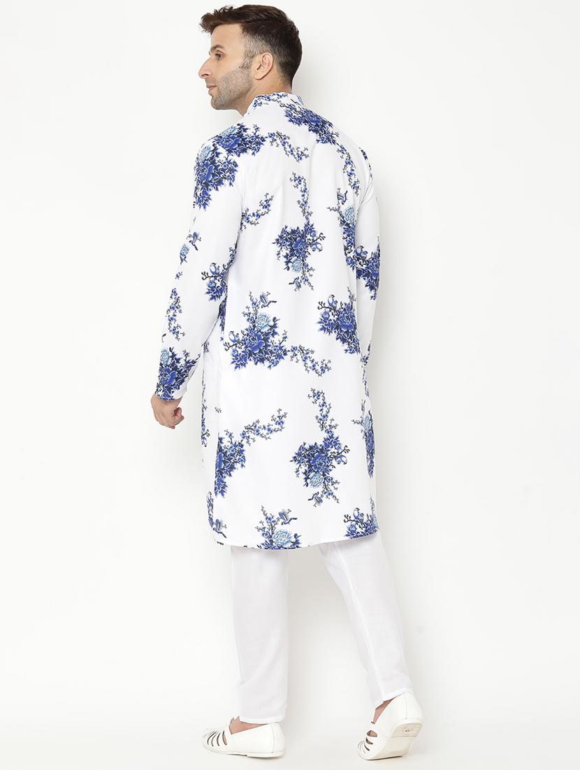 white floral print kurta pyjama set - 17855781 - Zoom Image - 4