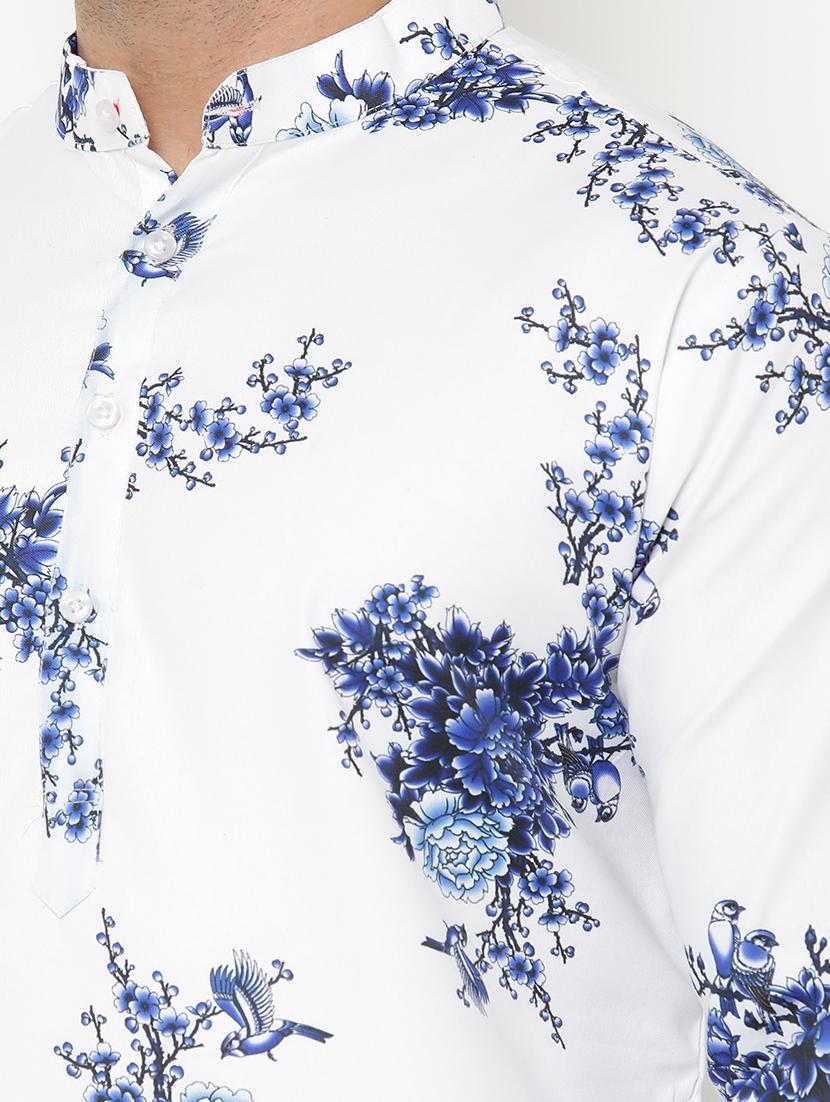 white floral print kurta pyjama set - 17855781 - Zoom Image - 6
