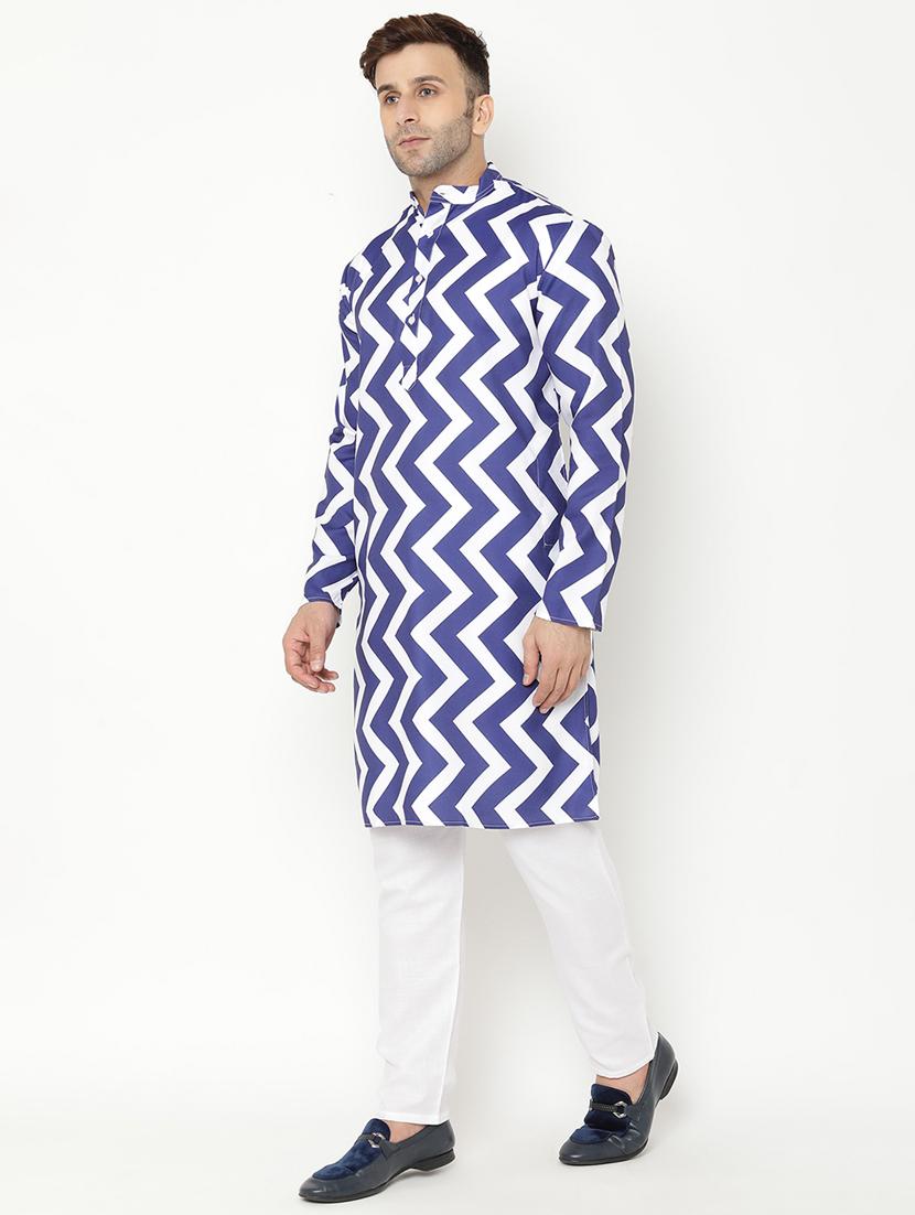 blue printed kurta pyjama set - 17855799 - Zoom Image - 2