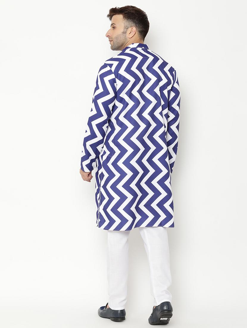 blue printed kurta pyjama set - 17855799 - Zoom Image - 4