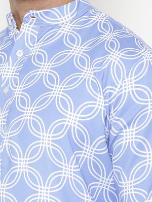 light blue printed kurta pyjama set - 17855809 - Standard Image - 6