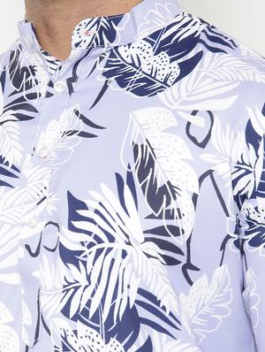light blue floral print kurta pyjama set - 17855811 - Standard Image - 6