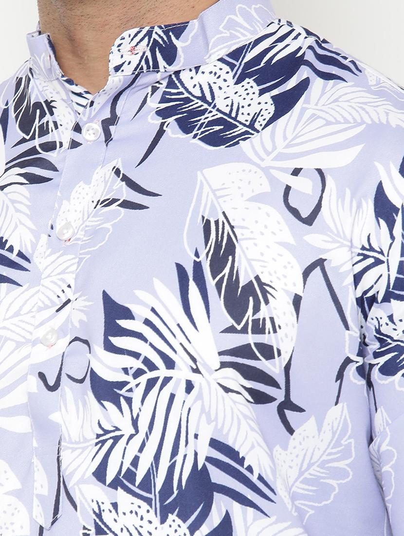 light blue floral print kurta pyjama set - 17855811 - Zoom Image - 6