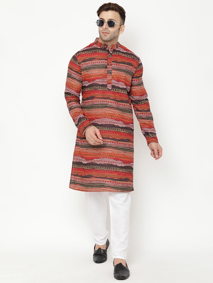 brown printed kurta pyjama set - 17855827 - Zoom Image - 5