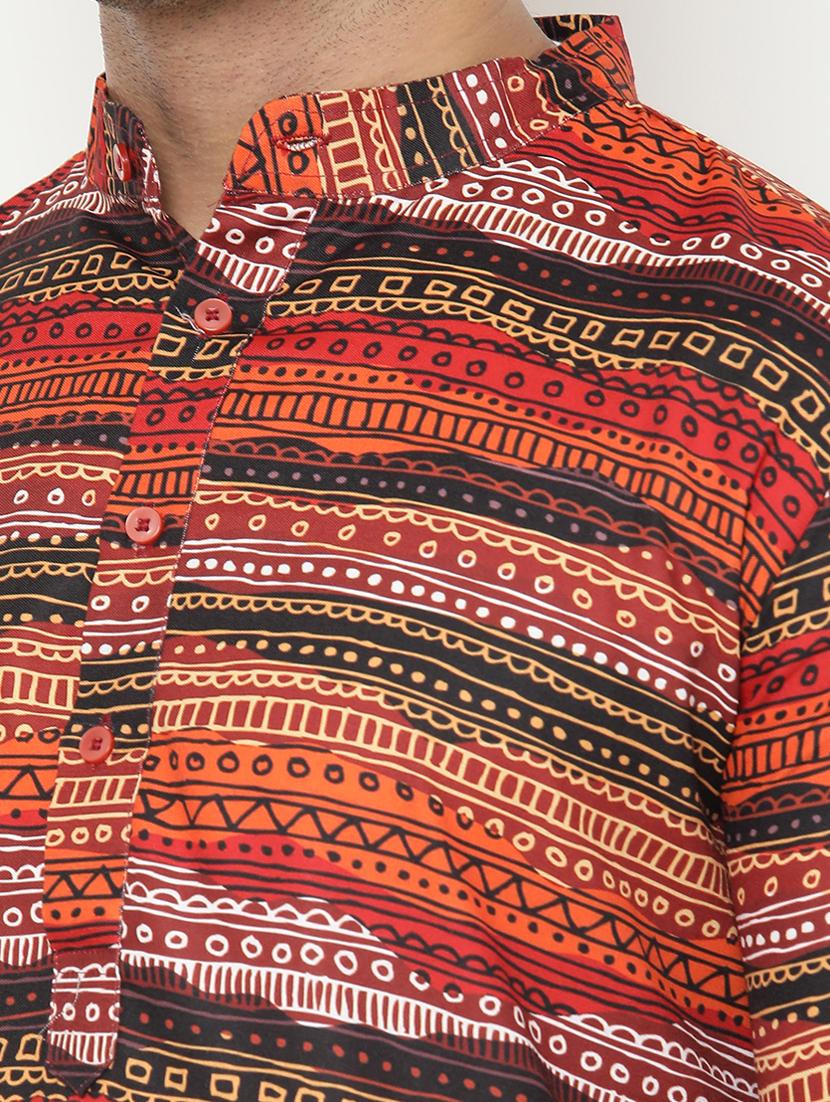 brown printed kurta pyjama set - 17855827 - Zoom Image - 6