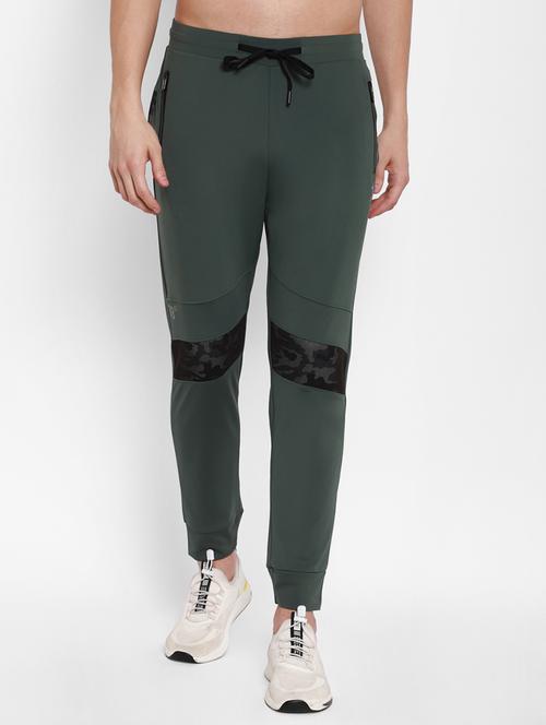 green solid full length track pant - 17856576 - Standard Image - 1