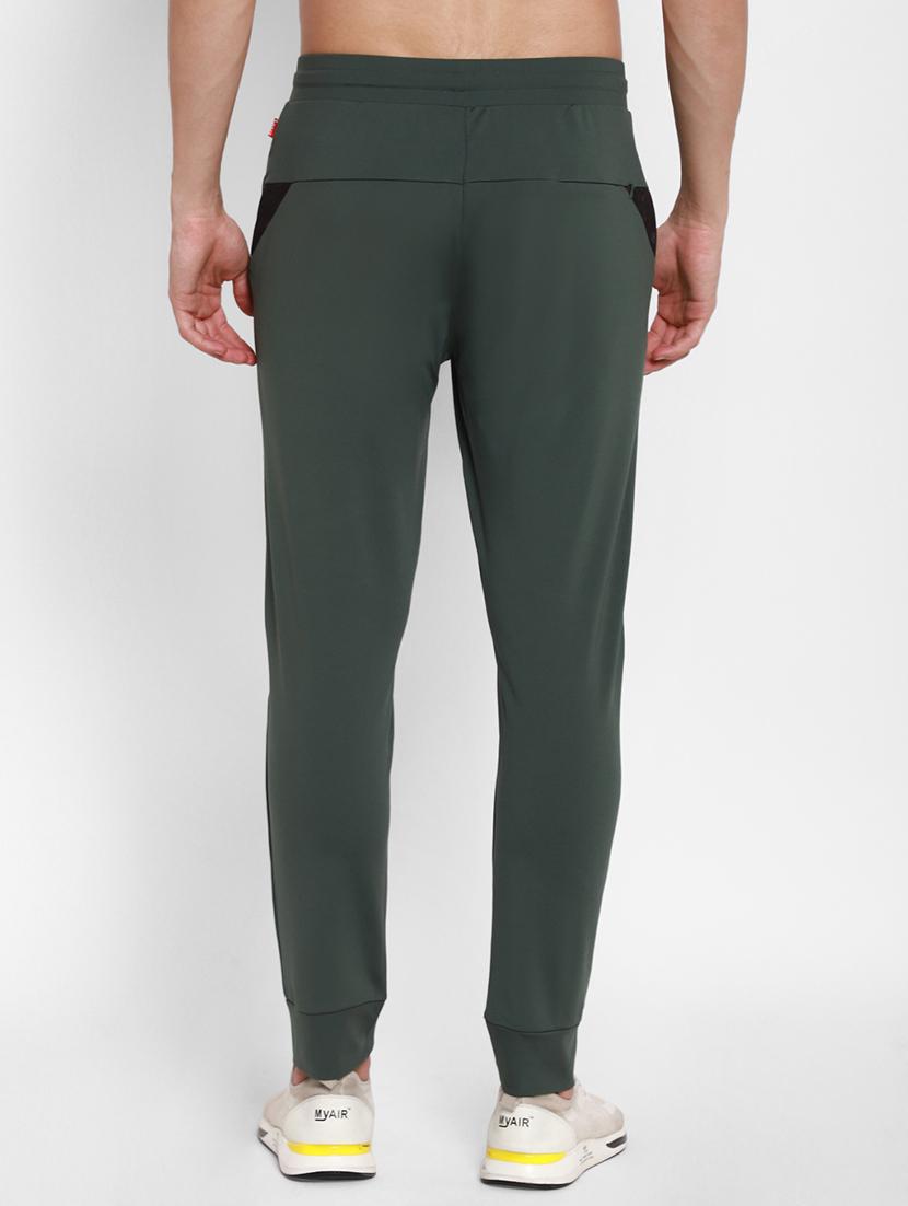 green solid full length track pant - 17856576 - Zoom Image - 3