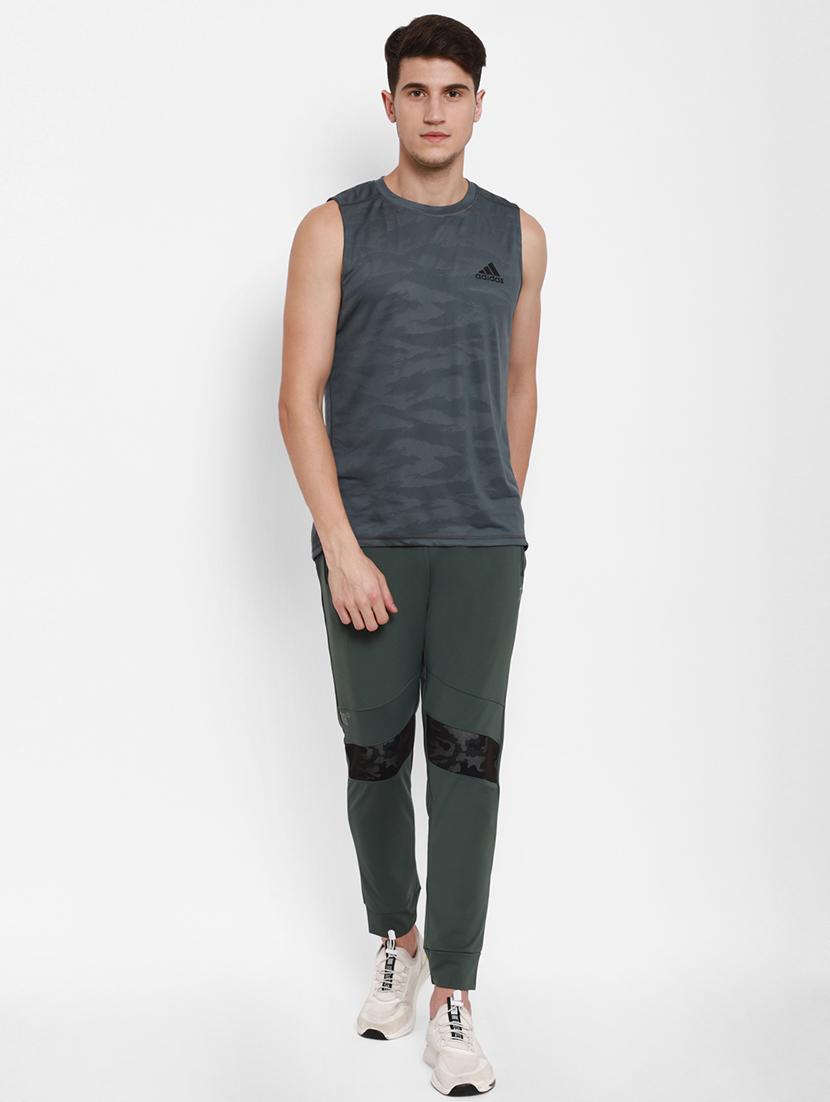 green solid full length track pant - 17856576 - Zoom Image - 4