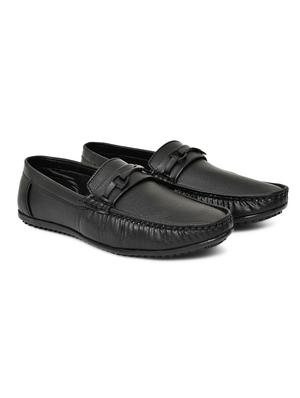black synthetic slip on loafers - 17856690 - Standard Image - 3