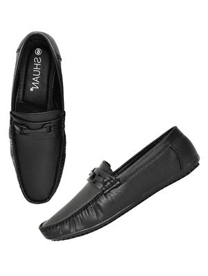black synthetic slip on loafers - 17856690 - Standard Image - 5