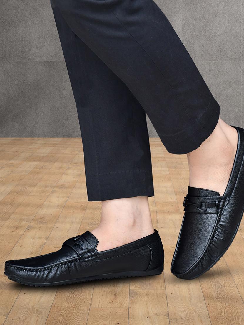 black synthetic slip on loafers - 17856690 - Zoom Image - 2