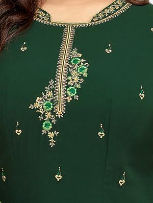 green georgette churidaar suits semistitched suit - 17856849 - Standard Image - 2
